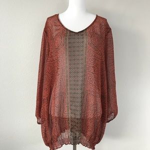 LIZ CLAIBORNE SHEER TOP - SIZE XLT